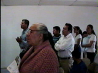 Older lady in the congregation