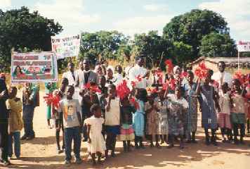 Welcoming crowd at Engalaweni