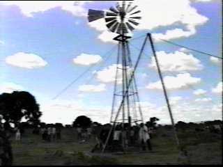 Windmill nearly erect.